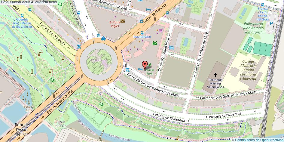 mapa Hotel Ilunion Aqua 4 hotel València