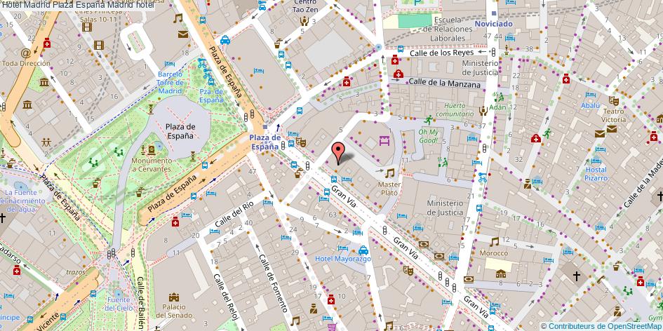 mapa Hotel Madrid Plaza España hotel Madrid