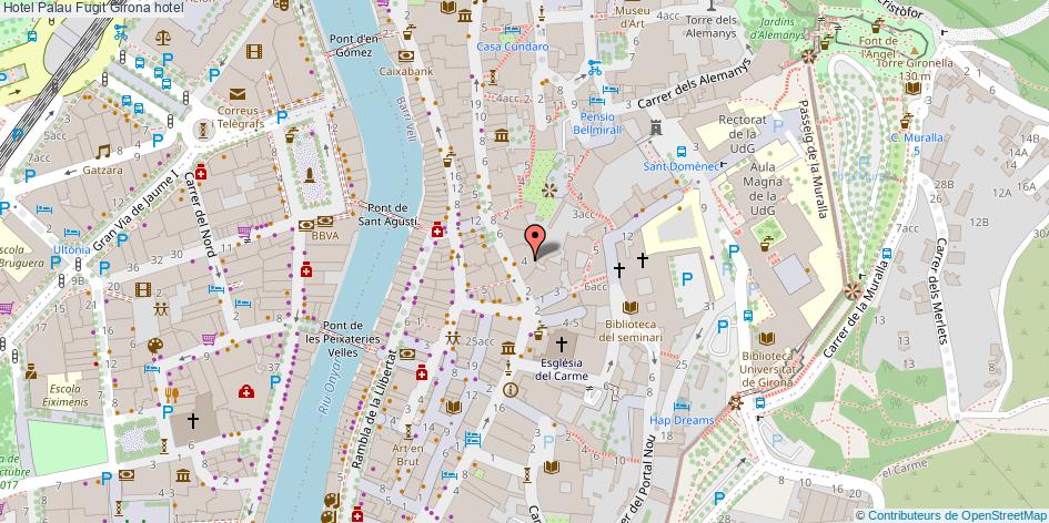 mapa Hotel Palau Fugit hotel Girona
