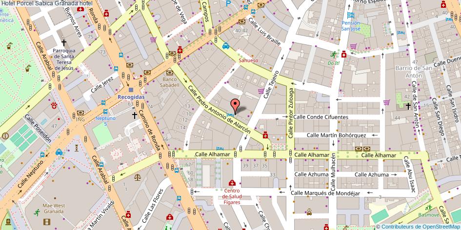 mapa Hotel Porcel Sabica hotel Granada