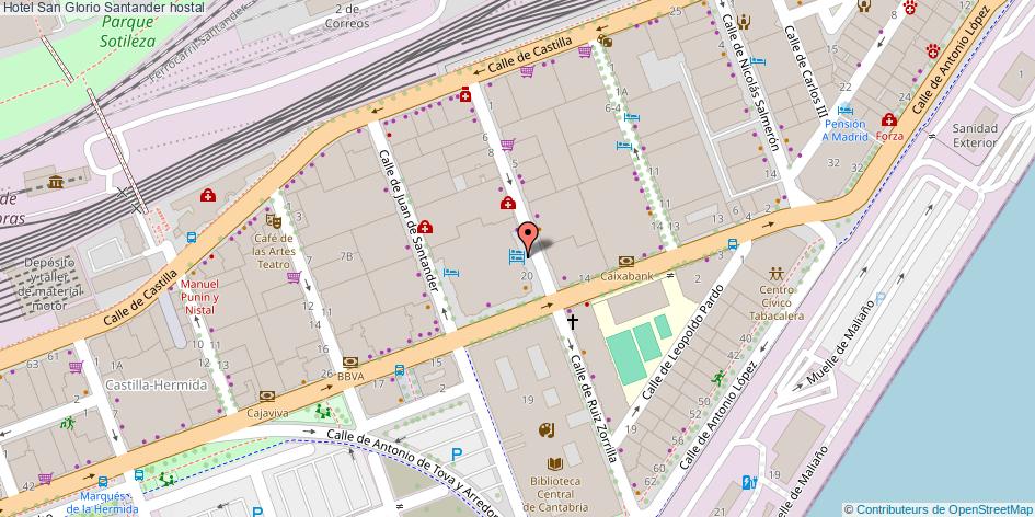 mapa Hotel San Glorio hostal Santander