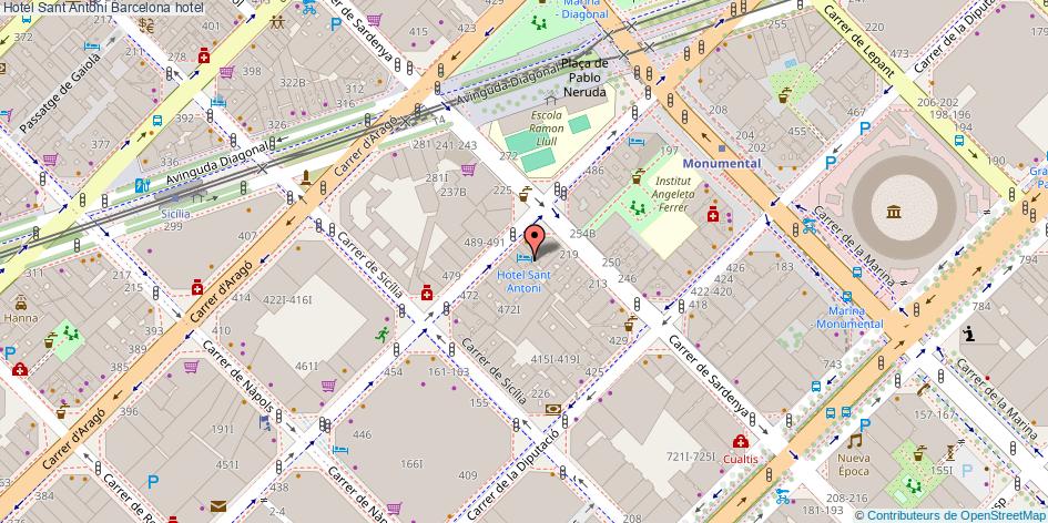 mapa Hotel Sant Antoni hotel Barcelona