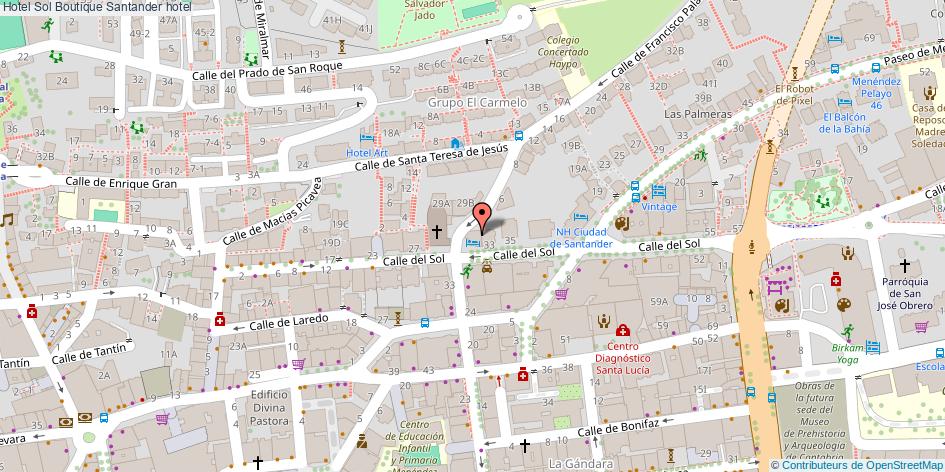 mapa Hotel Sol Boutique hotel Santander
