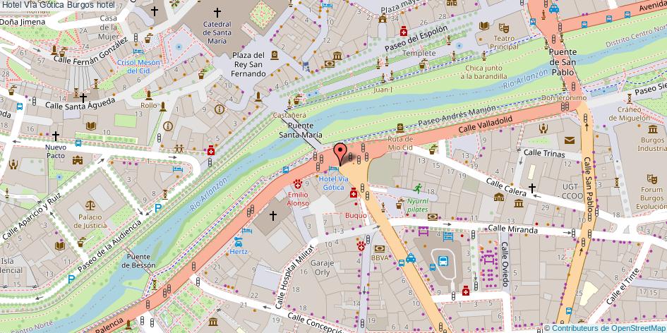 mapa Hotel Vía Gótica hotel Burgos
