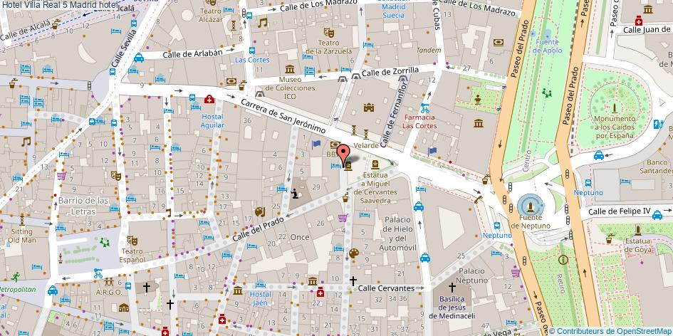mapa Hotel Villa Real 5 hotel Madrid
