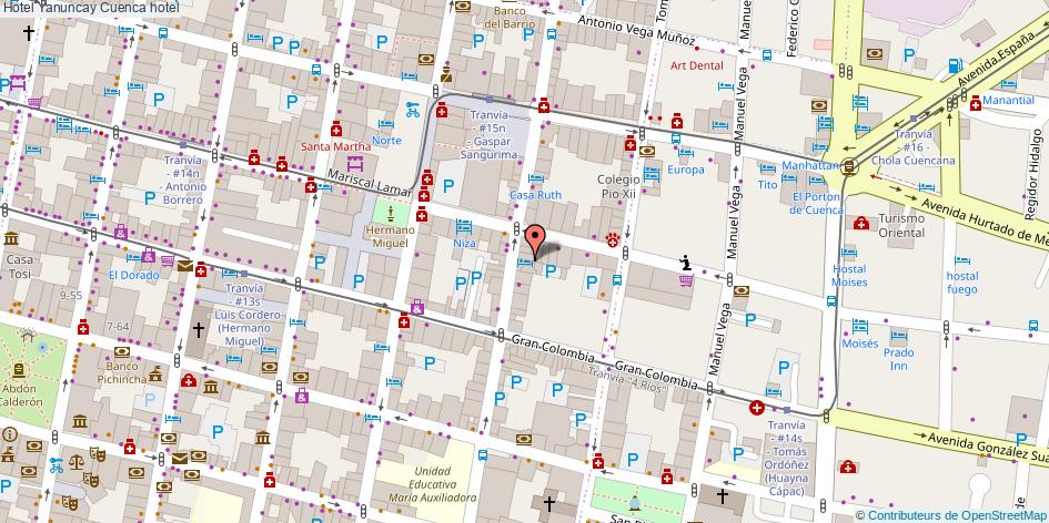 mapa Hotel Yanuncay hotel Cuenca