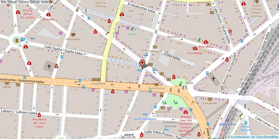 mapa Ibis Bilbao Centro hotel Bilbao