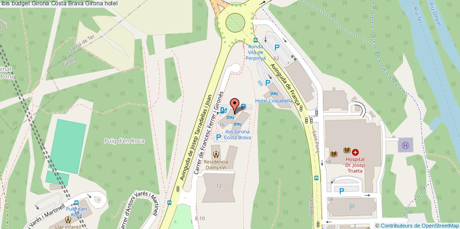 mapa ibis budget Girona Costa Brava hotel Girona