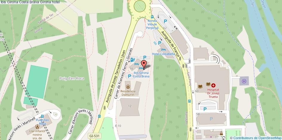 mapa ibis Girona Costa Brava hotel Girona