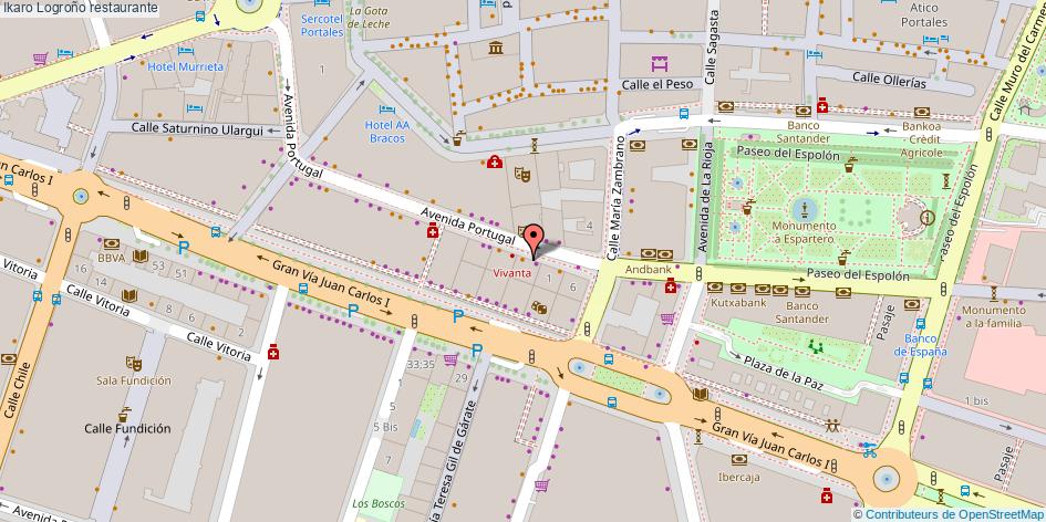 mapa Ikaro restaurante Logroño