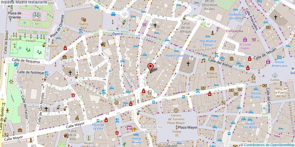 mapa Impasta restaurante Madrid