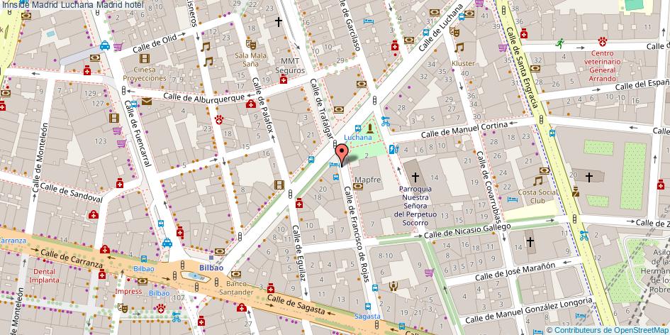 mapa Innside Madrid Luchana hotel Madrid