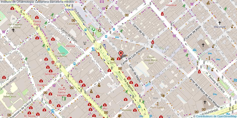 mapa Instituto de Oftalmología Castanera médico Barcelona