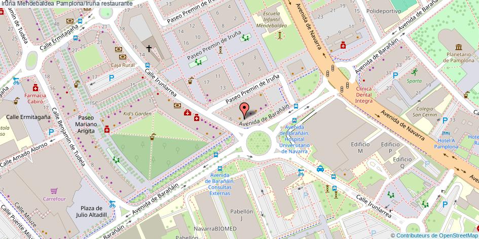 mapa Iruña Mendebaldea restaurante Pamplona/Iruña