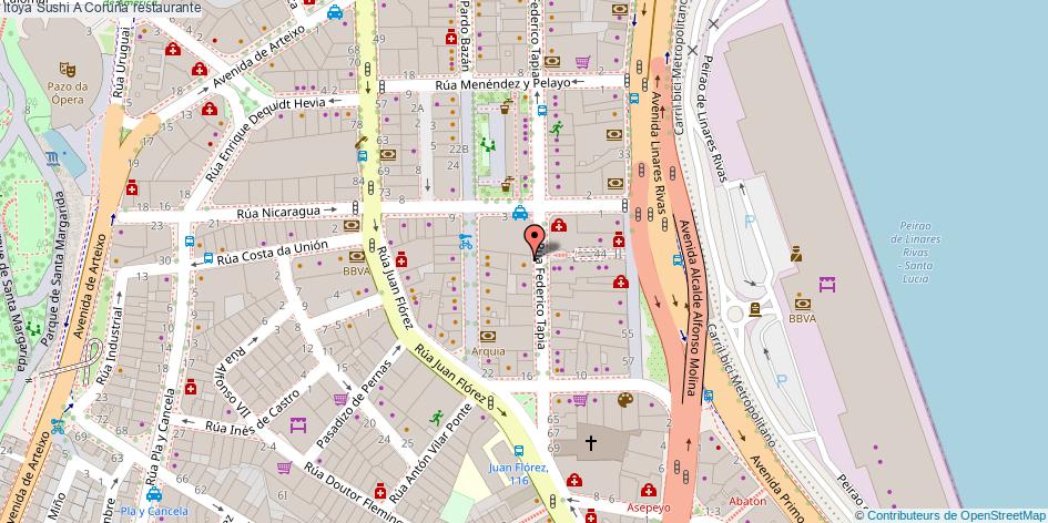 mapa Itoya Sushi restaurante A Coruña