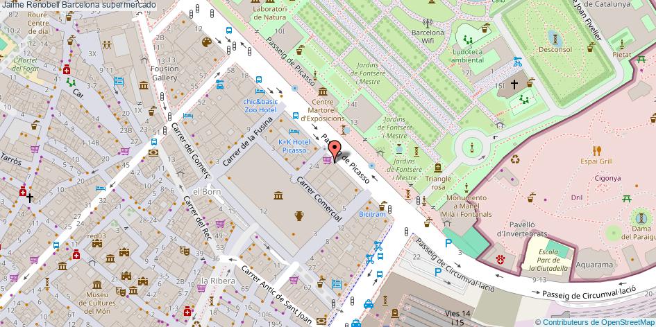 mapa Jaime Renobell supermercado Barcelona