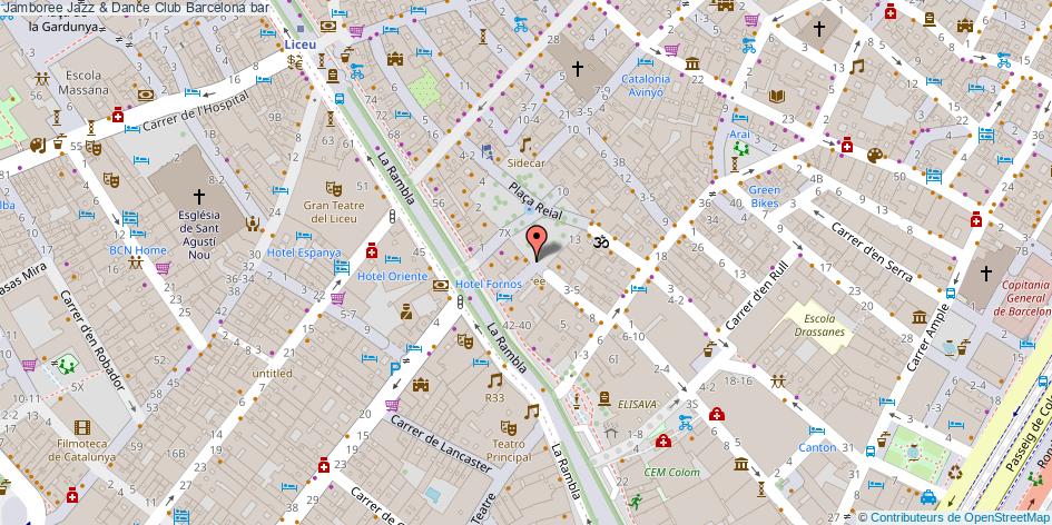mapa Jamboree Jazz & Dance Club bar Barcelona