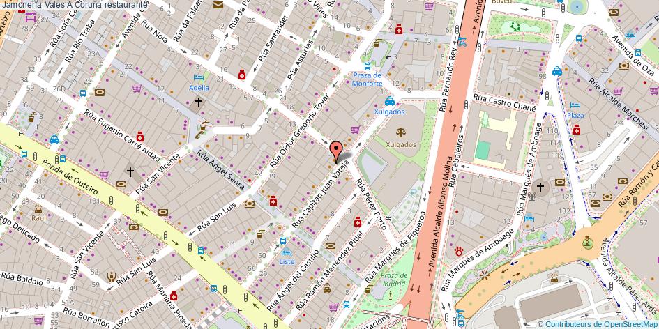 mapa Jamonería Vales restaurante A Coruña