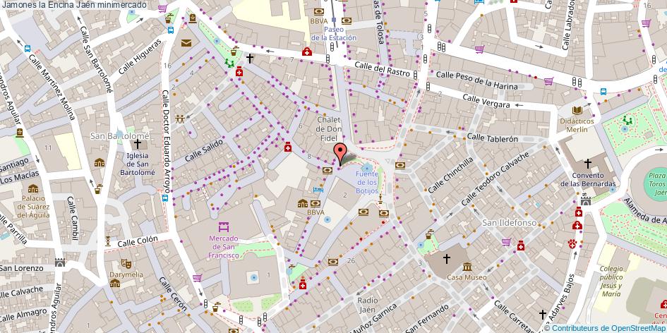 mapa Jamones la Encina minimercado Jaén