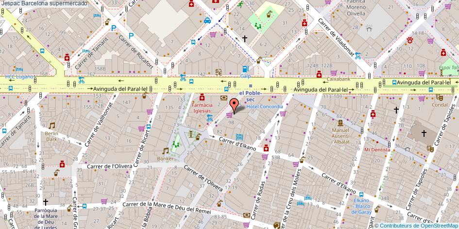 mapa Jespac supermercado Barcelona