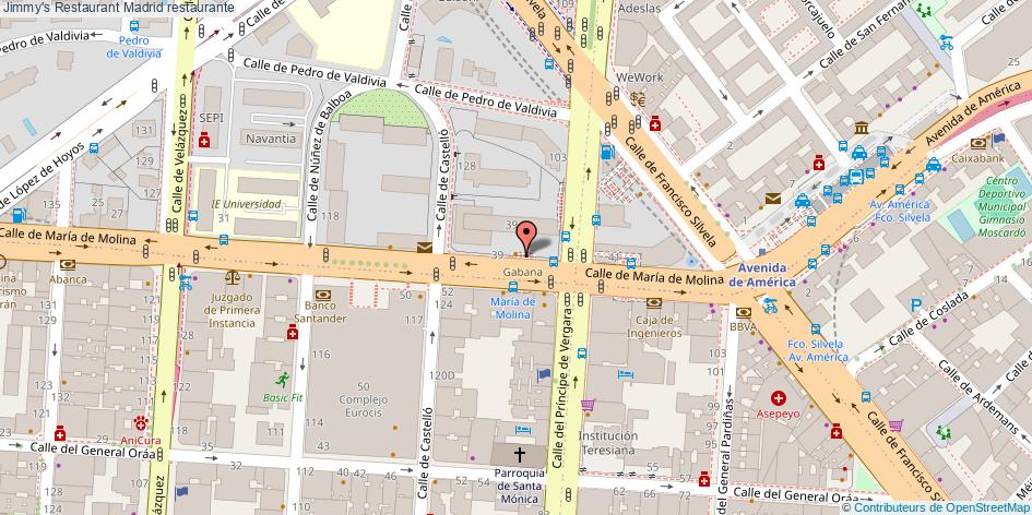 mapa Jimmy's Restaurant restaurante Madrid