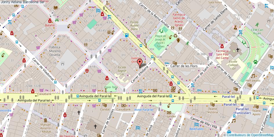 mapa Jonny Aldana bar Barcelona