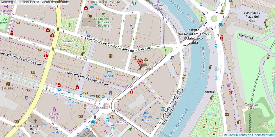 mapa Kafetegia Gaztedi Berria restaurante Bilbao