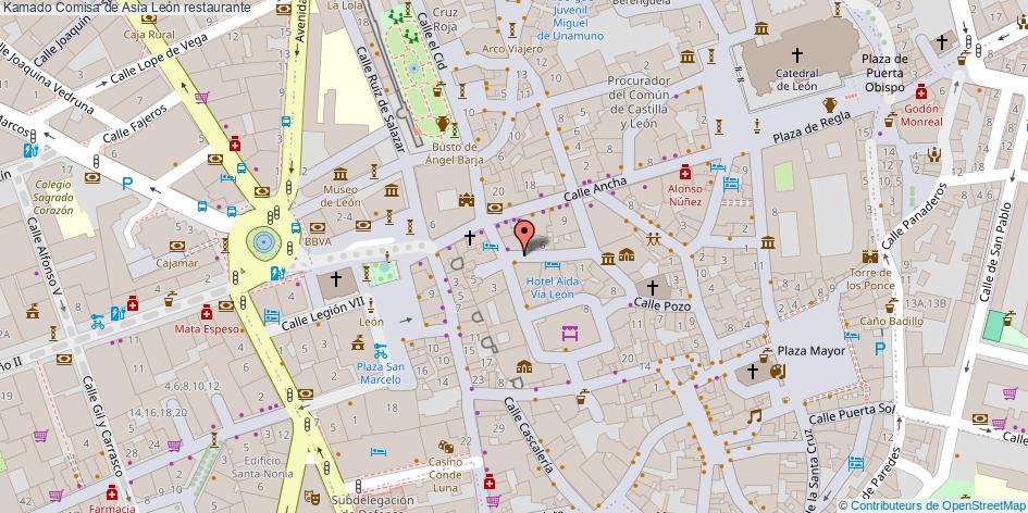mapa Kamado Comisa de Asia restaurante León