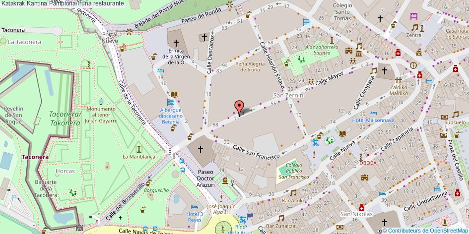 mapa Katakrak Kantina restaurante Pamplona/Iruña