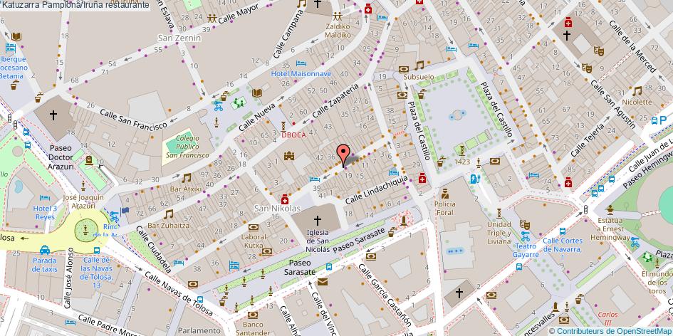 mapa Katuzarra restaurante Pamplona/Iruña