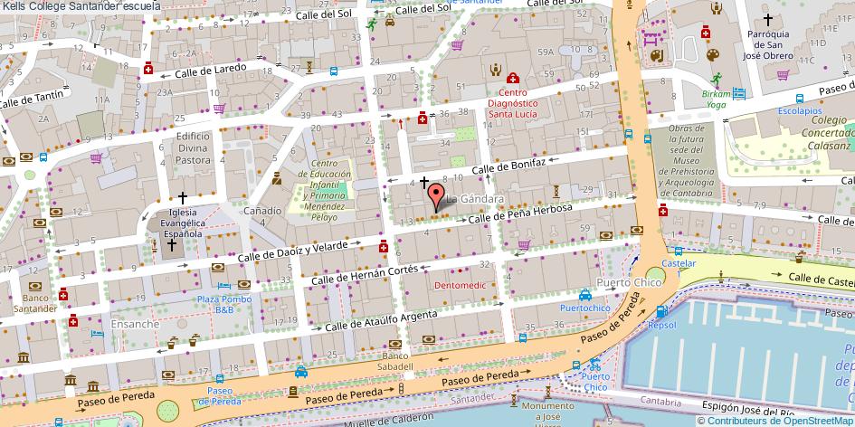 mapa Kells College escuela Santander