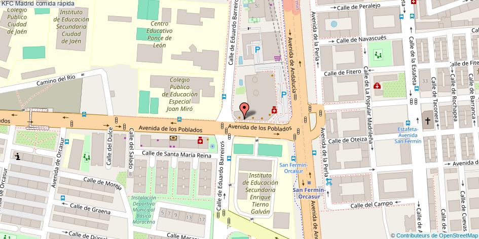 mapa KFC comida rápida Madrid