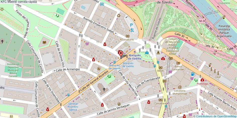 mapa KFC comida rápida Madrid