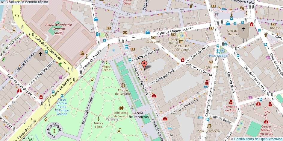 mapa KFC comida rápida Valladolid