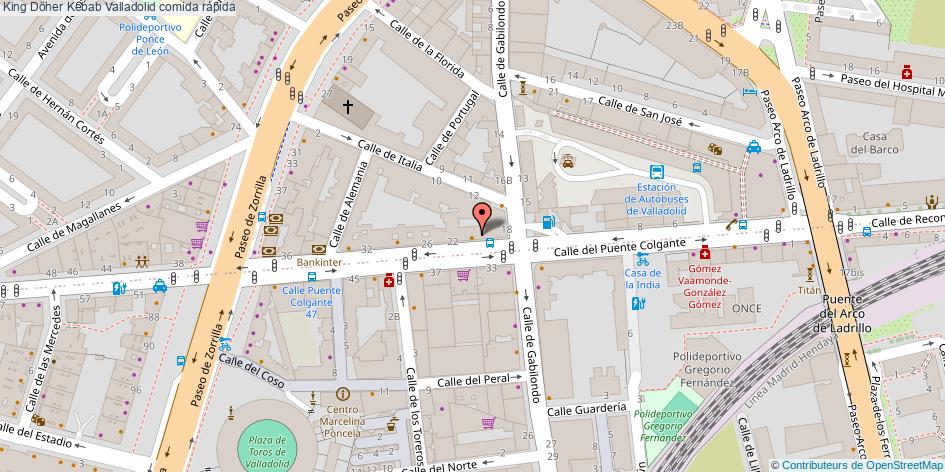 mapa King Döner Kebab comida rápida Valladolid