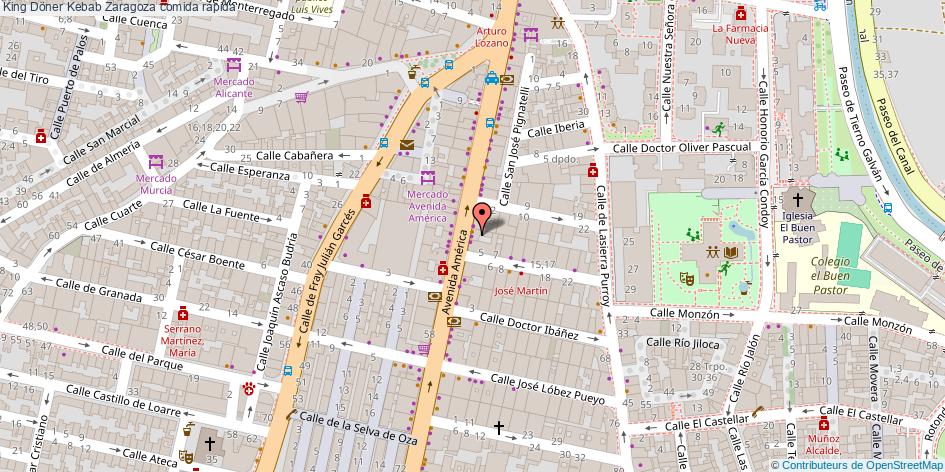 mapa King Döner Kebab comida rápida Zaragoza
