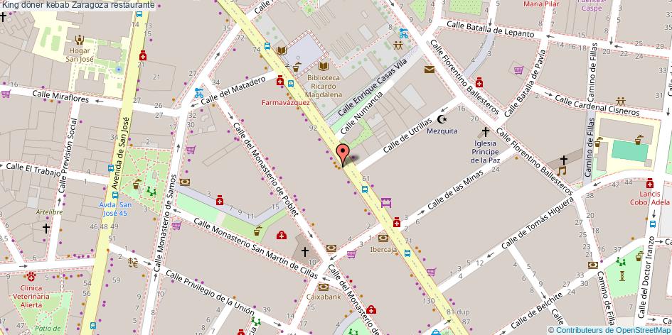 mapa King döner kebab restaurante Zaragoza