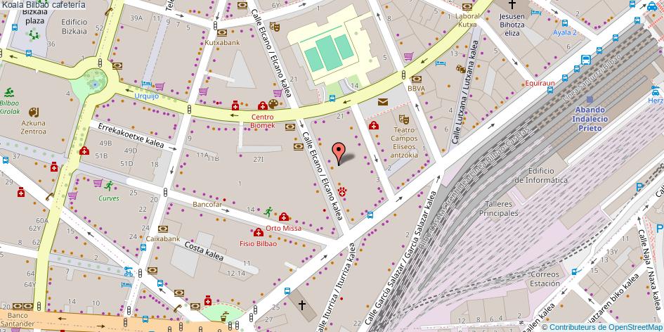 mapa Koala cafetería Bilbao