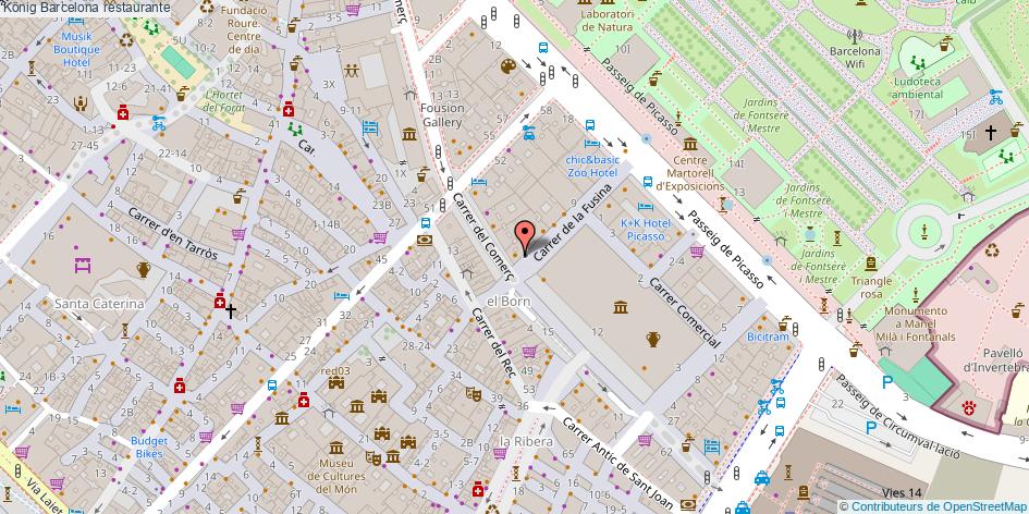 mapa König restaurante Barcelona