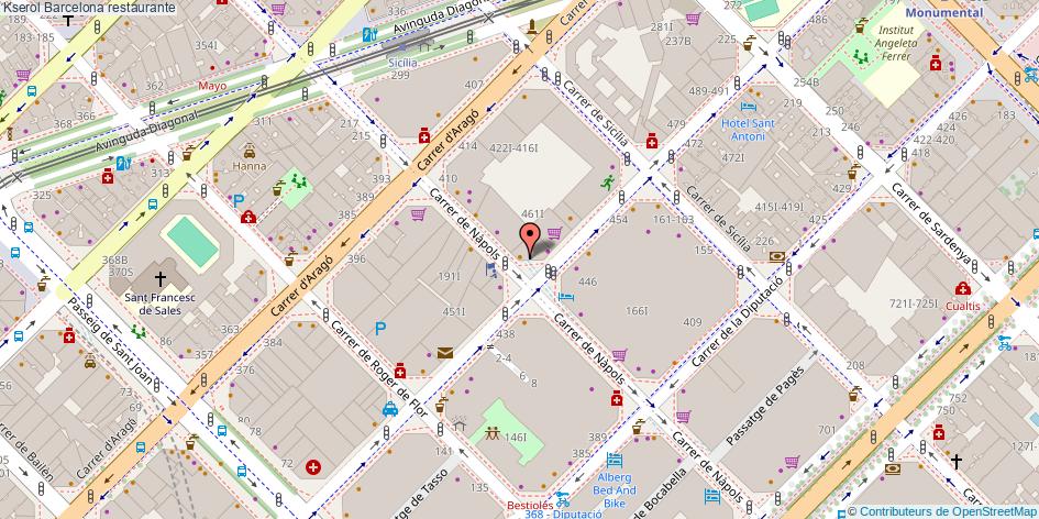 mapa Kserol restaurante Barcelona