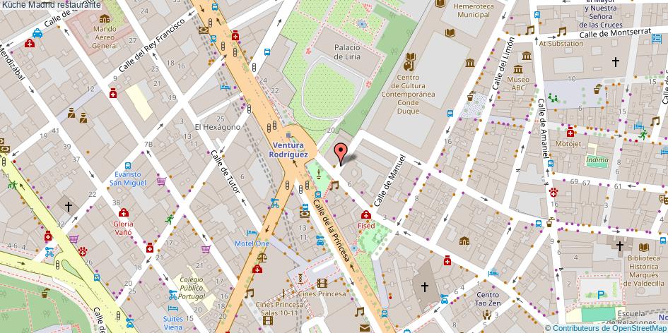 mapa Küche restaurante Madrid