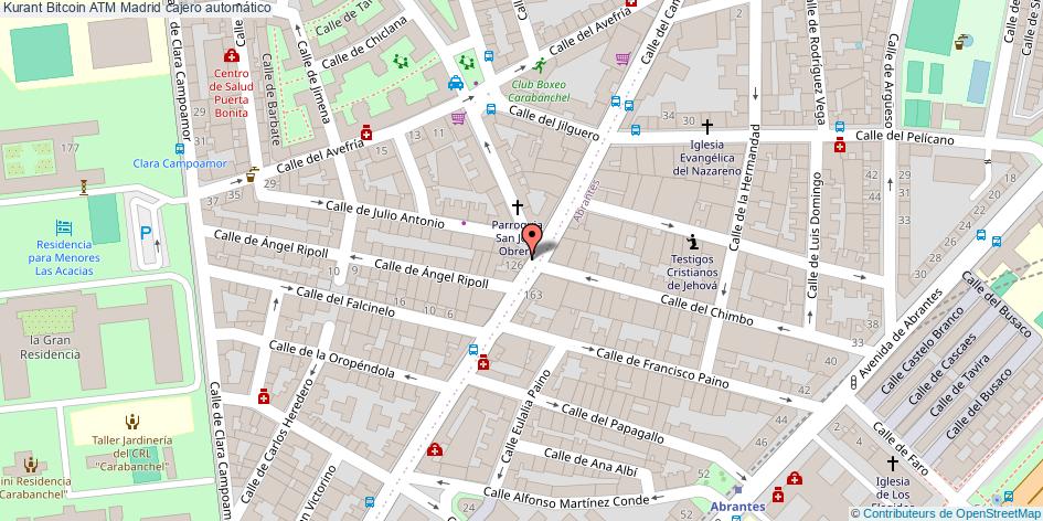 mapa Kurant Bitcoin ATM cajero automático Madrid
