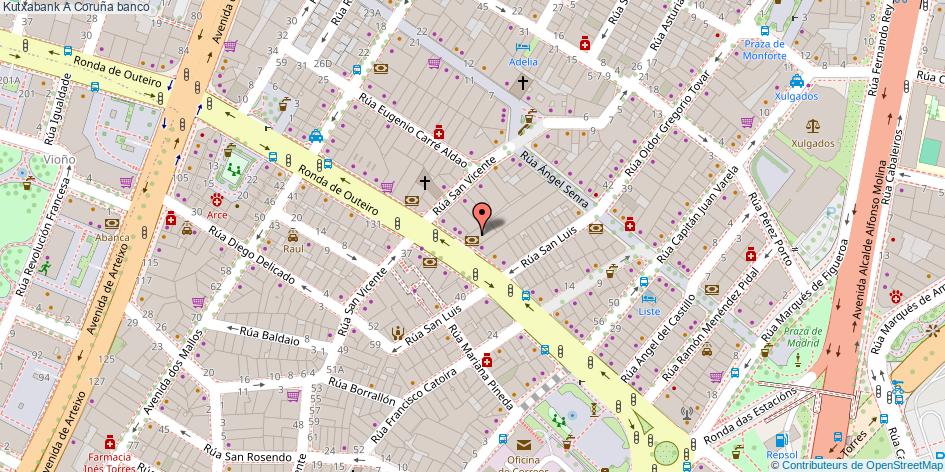 mapa Kutxabank banco A Coruña
