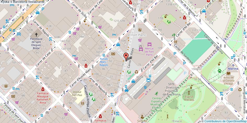 mapa Kyoka II restaurante Barcelona