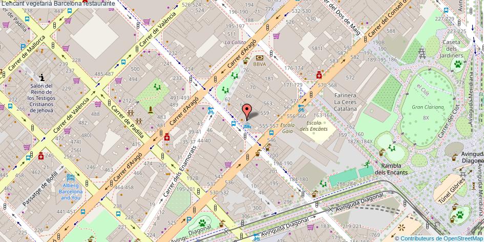 mapa L'encant vegetarià restaurante Barcelona
