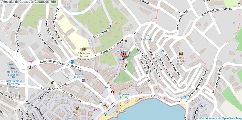 mapa L'Hostalet de Cadaquès hotel Cadaqués
