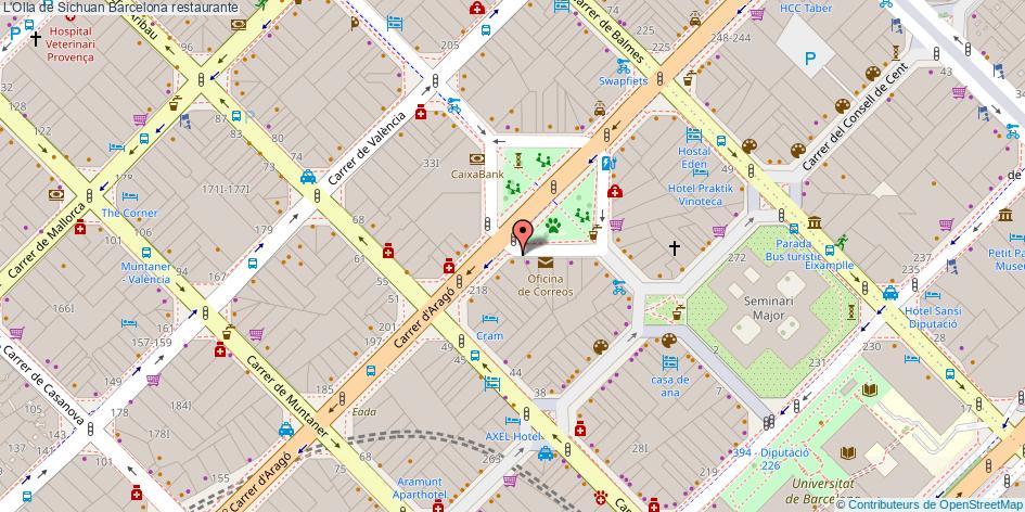mapa L'Olla de Sichuan restaurante Barcelona