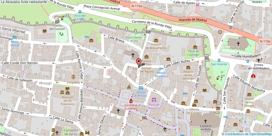 mapa La Alcazaba restaurante Ávila