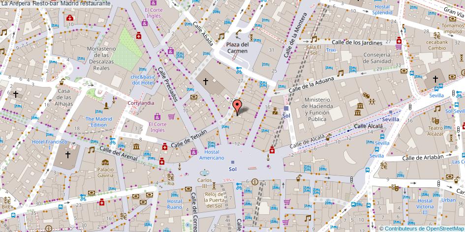 mapa La Arepera Resto-bar restaurante Madrid
