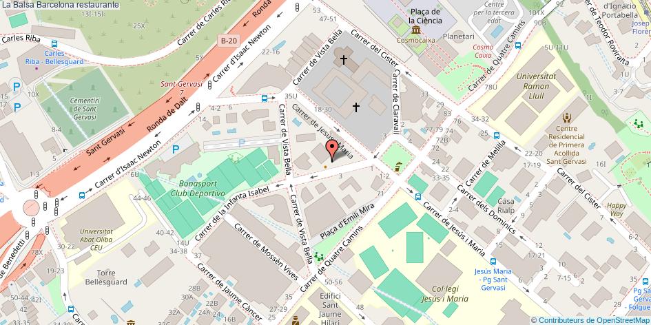 mapa La Balsa restaurante Barcelona